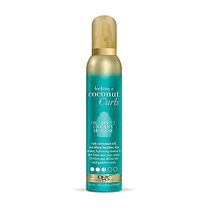 OGX Locking + Coconut Curls Mousse cremosa decadente, 7,9 once